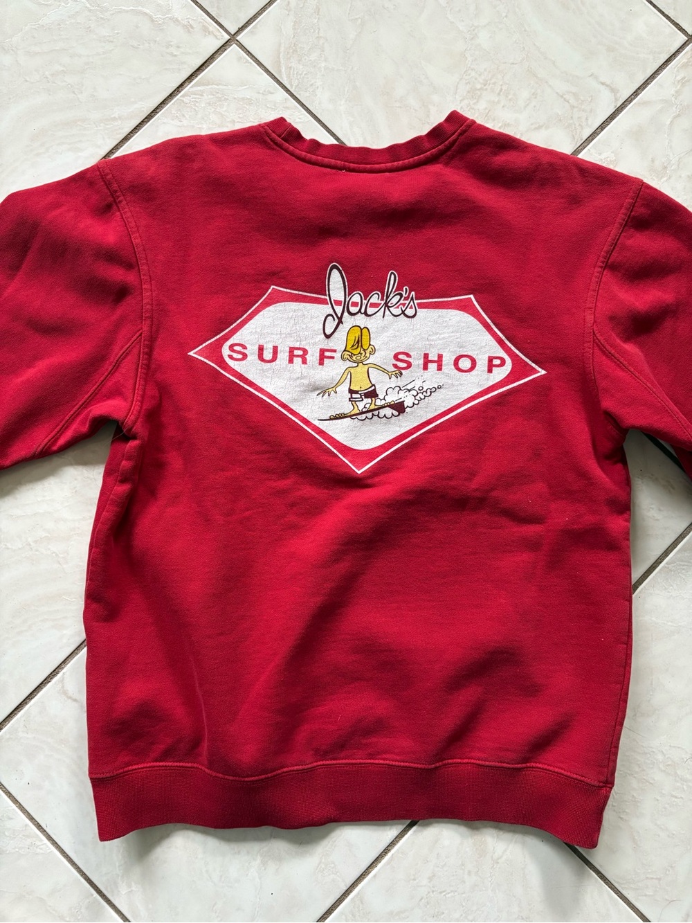 Vintage Jack's Surf Shop Red Graphic Crewneck Sweatshirt
